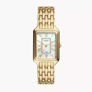 Fossil Raquel Three-Hand Gold Tone Stainless Steel Woman's Watch | ES5304