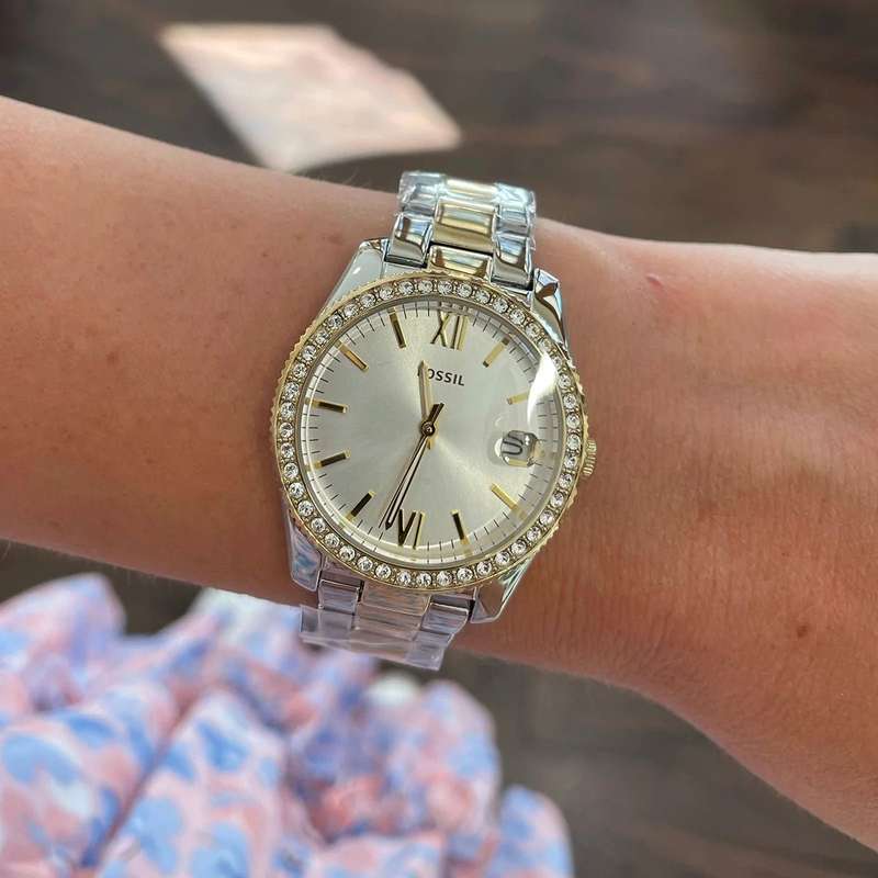 Fossil Scarlette Mini Three-Hand Date Two Tone Women's Watch | ES4319