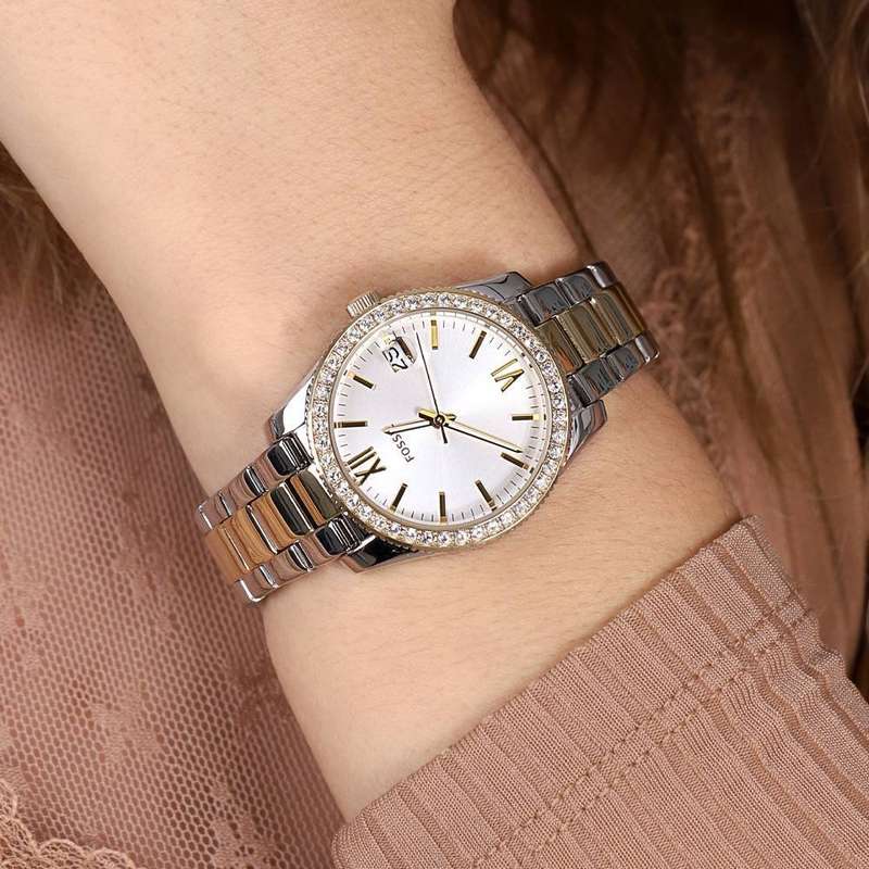 Fossil Scarlette Mini Three-Hand Date Two Tone Women's Watch | ES4319