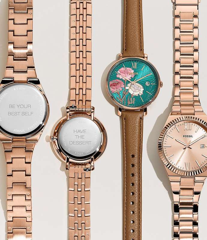 Fossil Scarlette Three-Hand Date Rose Gold-Tone Stainless Steel Women's Watch|  ES5258
