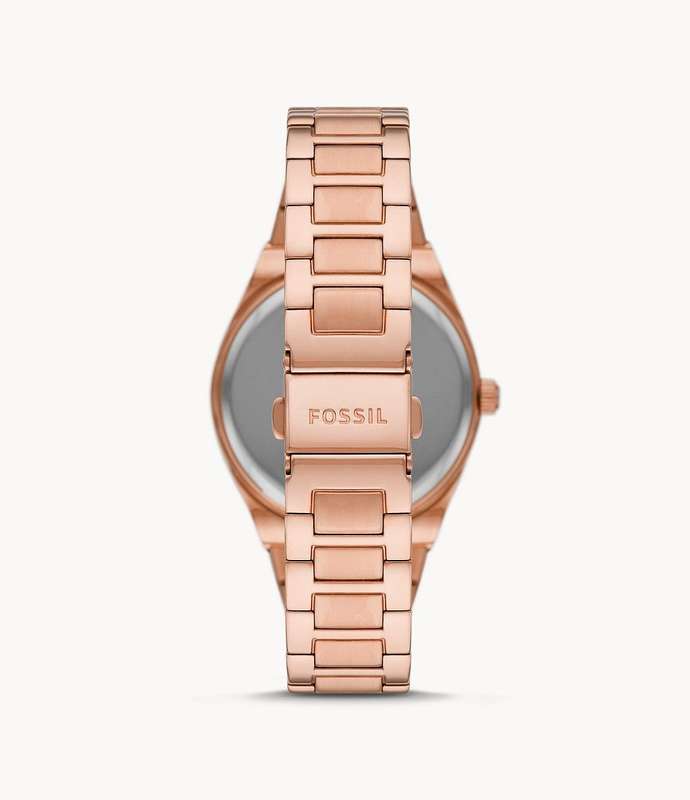 Fossil Scarlette Three-Hand Date Rose Gold-Tone Stainless Steel Women's Watch|  ES5258