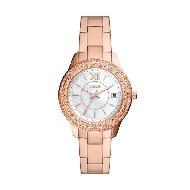 Fossil Stella Three-Hand Date Rose Gold-Tone Women's Watch | ES5131