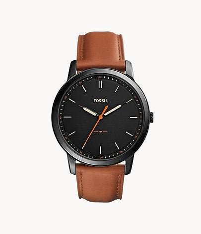 Fossil The Minimalist 3H Black Round Leather Men's Watch | FS5305
