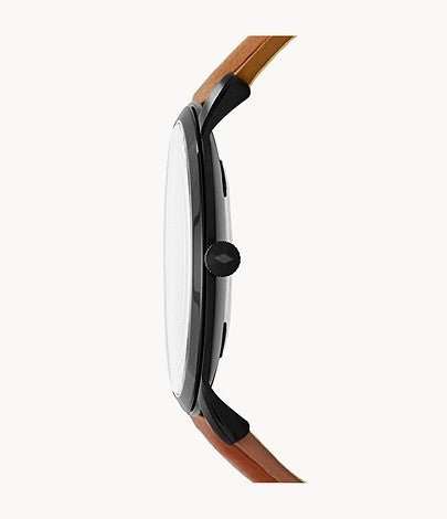 Fossil The Minimalist 3H Black Round Leather Men's Watch | FS5305