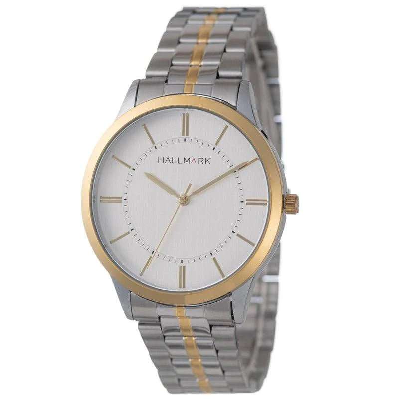 Hallmark Two-Tone Metal Strap White Dial Men's Watch | HD1477S