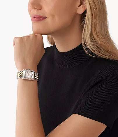 Michael Kors Emery Three-Hand Tri-Tone Stainless Steel Woman's Watch | MK4744