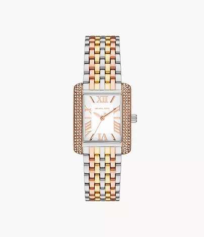 Michael Kors Emery Three-Hand Tri-Tone Stainless Steel Woman's Watch | MK4744