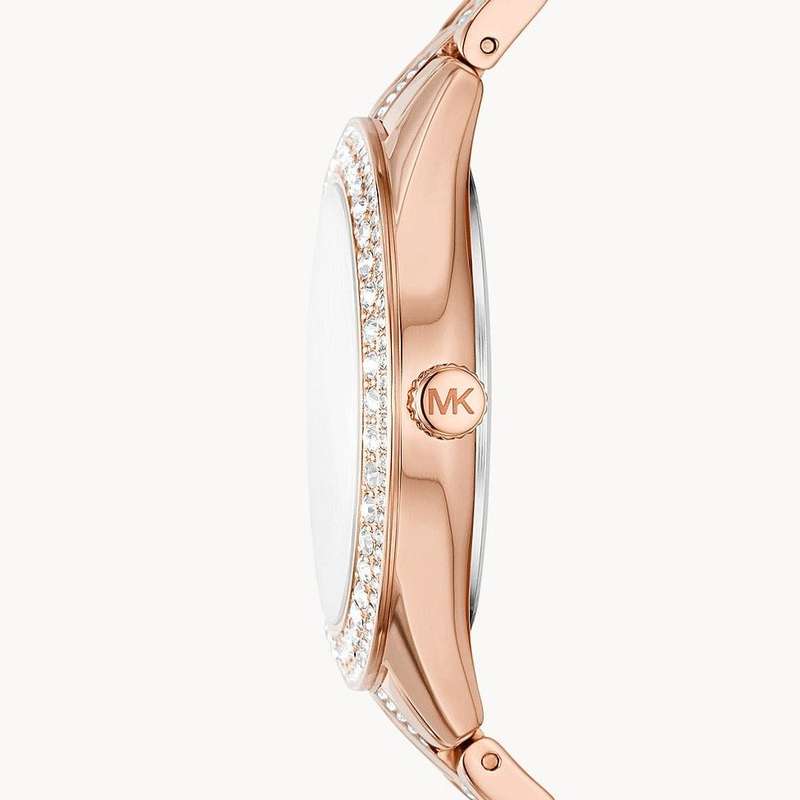 Michael Kors Harlowe Three-Hand Rose Gold-Tone Stainless Steel Women's Watch | MK4710