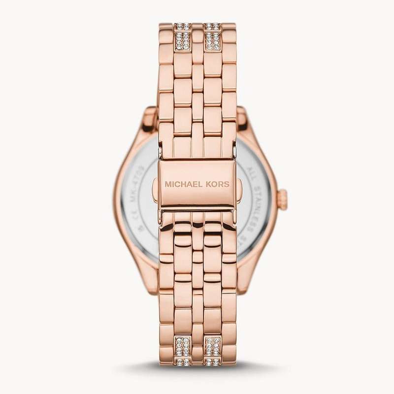 Michael Kors Harlowe Three-Hand Rose Gold-Tone Stainless Steel Women's Watch | MK4710