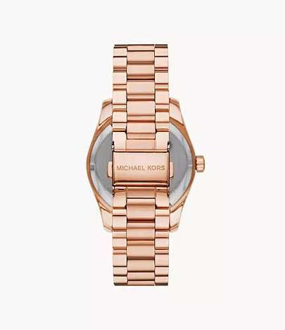 Michael Kors Lexington Three-Hand Rose Gold-Tone Stainless Steel Woman's Watch | MK7444