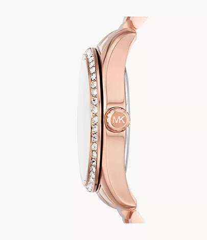 Michael Kors Lexington Three-Hand Rose Gold-Tone Stainless Steel Woman's Watch | MK7444