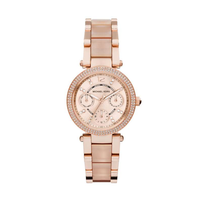 Michael Kors Parker Rose Gold Round Acetate Women's Watch | MK6110