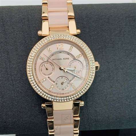 Michael Kors Parker Rose Gold Round Acetate Women's Watch | MK6110