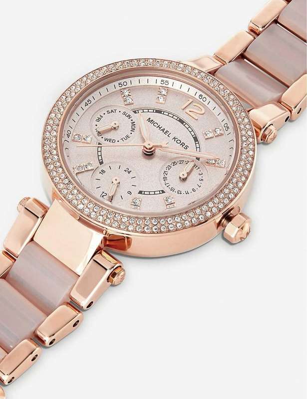 Michael Kors Parker Rose Gold Round Acetate Women's Watch | MK6110