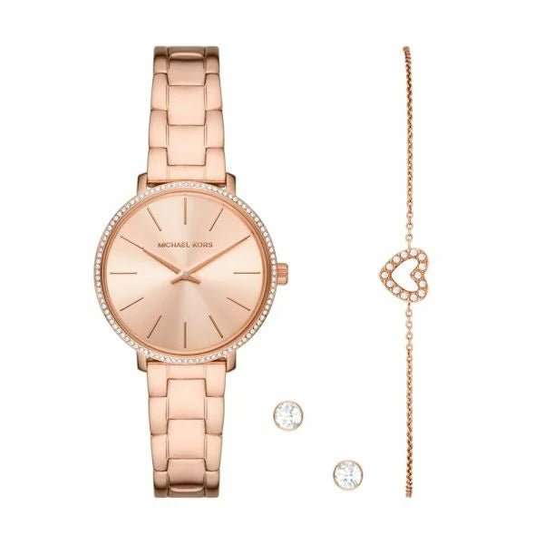 Michael Kors Pyper Rose Gold-Tone Woman's Watch and Jewelry Gift Set | MK1040