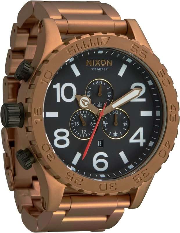 Nixon Quartz Stainless Steel Strap Bronze/Black Bracelet Men's  Watch | A0835145-00