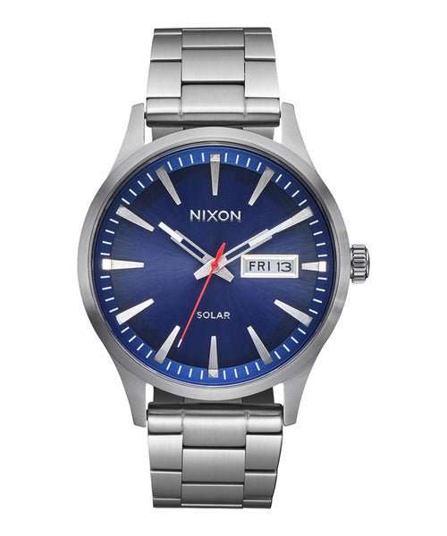 NIXON Sentry Solar Navy Sunray / Silver Stainless Steel Men's Watch | A13465091-00