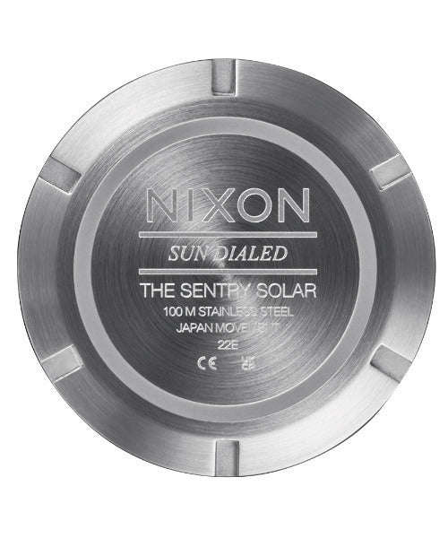 NIXON Sentry Solar Navy Sunray / Silver Stainless Steel Men's Watch | A13465091-00