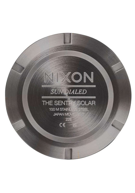 Nixon Sentry Solar Stainless Steel gunmetal Men's Watch | A1346131-00