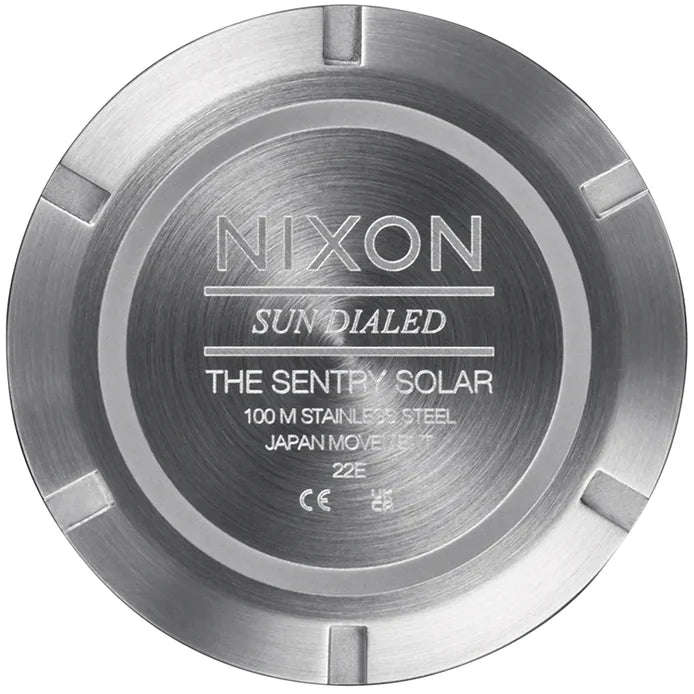 Nixon Sentry Solar Stainless Steel Silver Men's Watch | A13465165-00