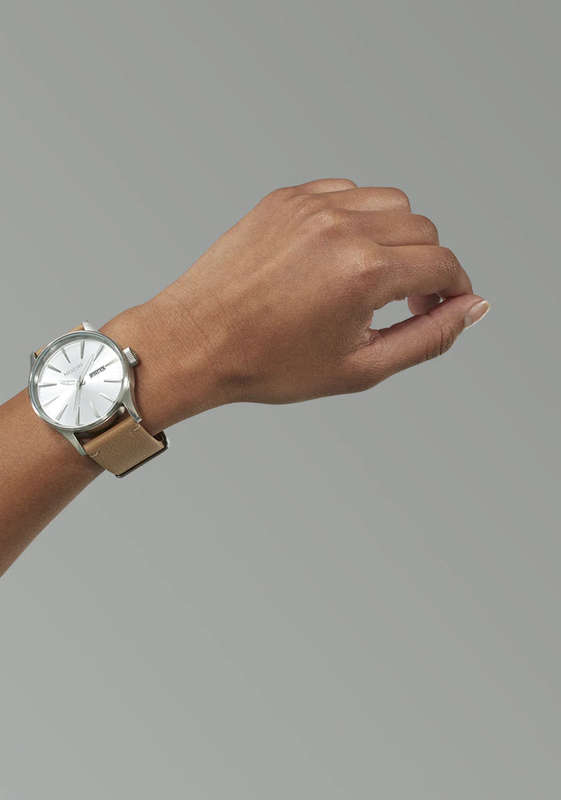 Nixon Sentry Tan Leather Unisex Watch | A1055095-00