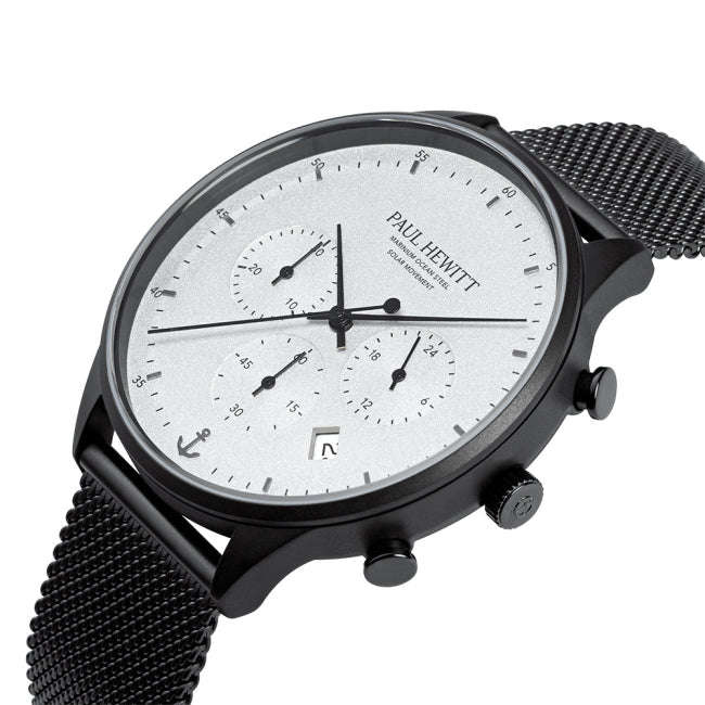 Paul Hewitt Chrono Black MARINIUM® Ocean Steel Men`s Chronograph Watch | PH-W-0300