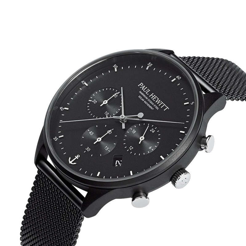 Paul Hewitt Chronograph Black Mesh Men's Watch | PH-W-0299