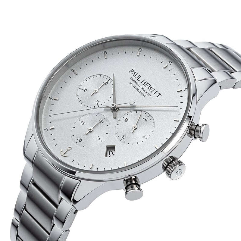 Paul Hewitt Chronograph Silver White Men's Watch | PH-W-0302