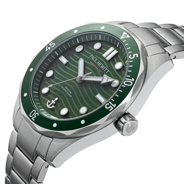 Paul Hewitt Ocean Diver Multilink Silver Green Men's Watch | PH-W-0465