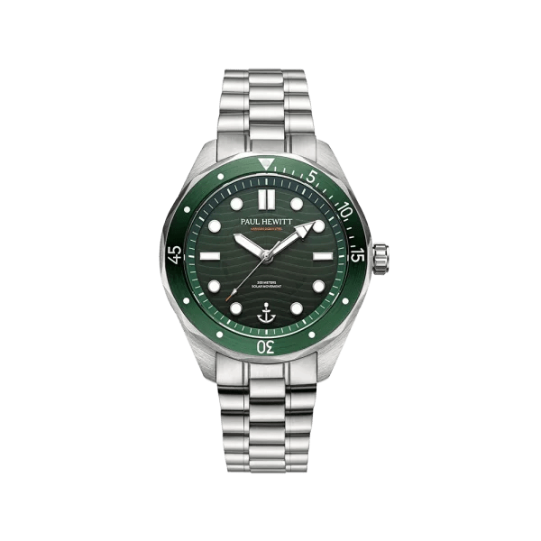 Paul Hewitt Ocean Diver Multilink Silver Green Men's Watch | PH-W-0465
