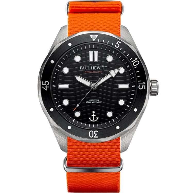 Paul Hewitt Ocean Diver Silber Schwarz Nato Orange Men's Watch | PH-W-0488