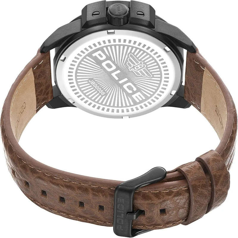 Police Underlined Tan Leather Men's Watch | PEWJB0005602