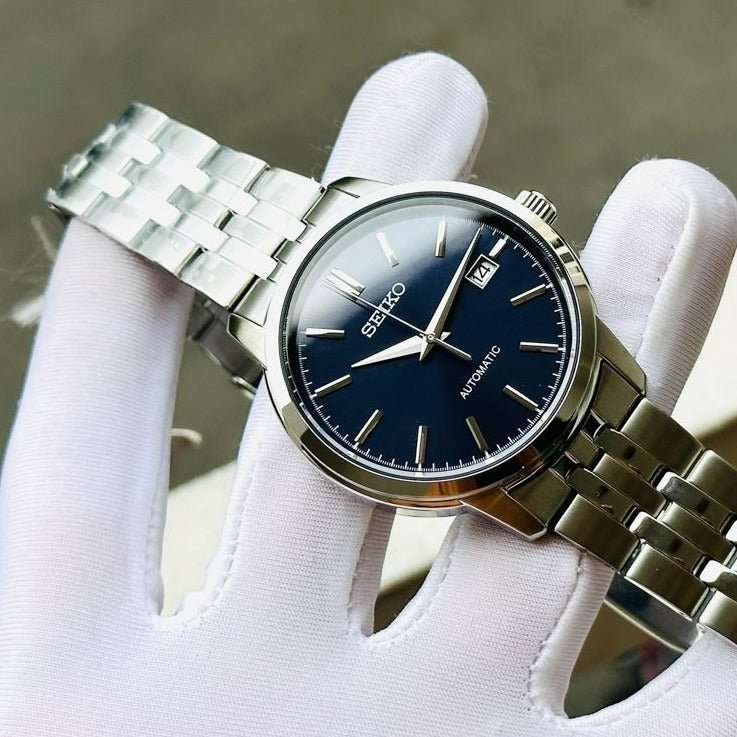Seiko Blue Dial Silver Stainless Steel Unisex Dress Watch | SRPH87K1