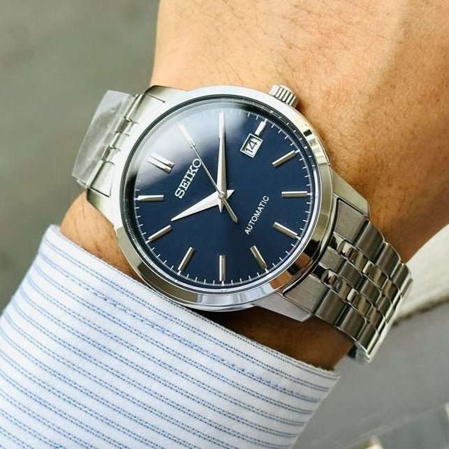 Seiko Blue Dial Silver Stainless Steel Unisex Dress Watch | SRPH87K1