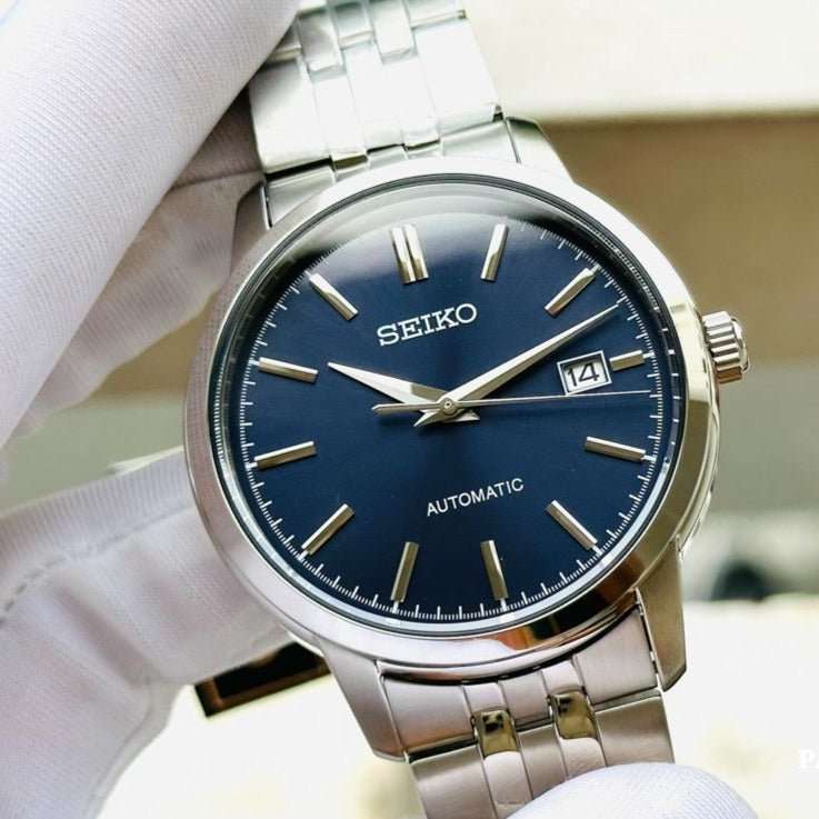 Seiko Blue Dial Silver Stainless Steel Unisex Dress Watch | SRPH87K1