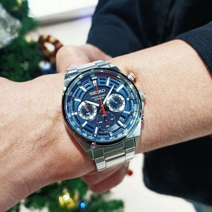 Seiko Chronograph Quartz Blue Dial Men's Watch | SSB407P1