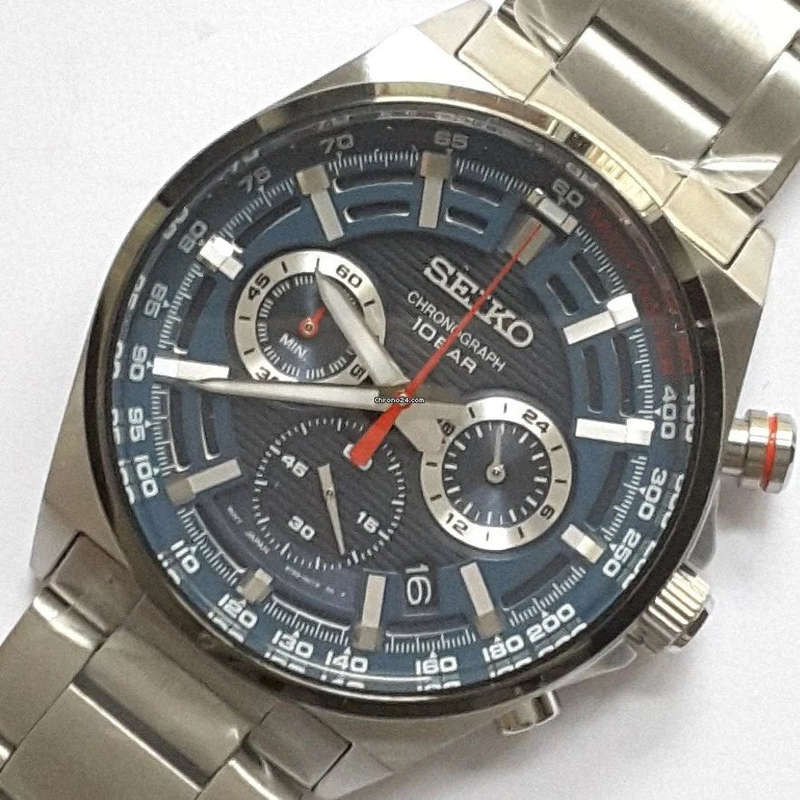 Seiko Chronograph Quartz Blue Dial Men's Watch | SSB407P1