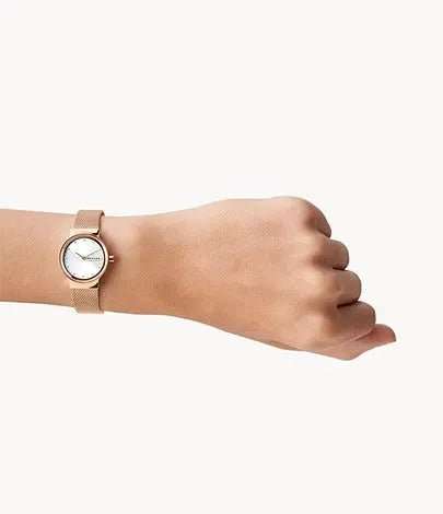 Skagen Freja Rose Gold Round Stainless Steel Mesh Women's Watch | SKW2665
