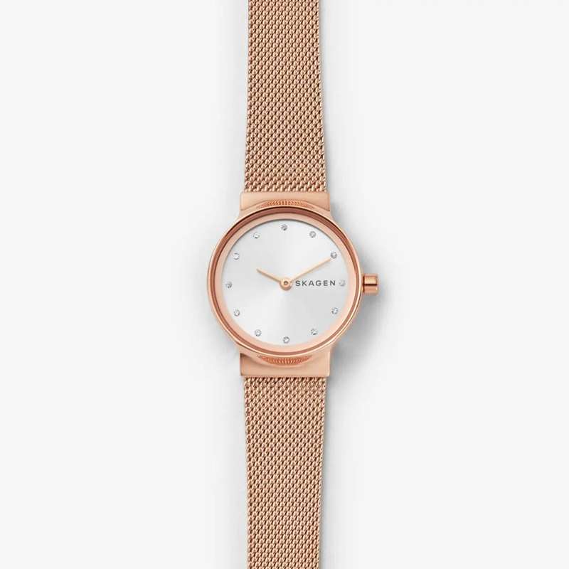 Skagen Freja Rose Gold Round Stainless Steel Mesh Women's Watch | SKW2665