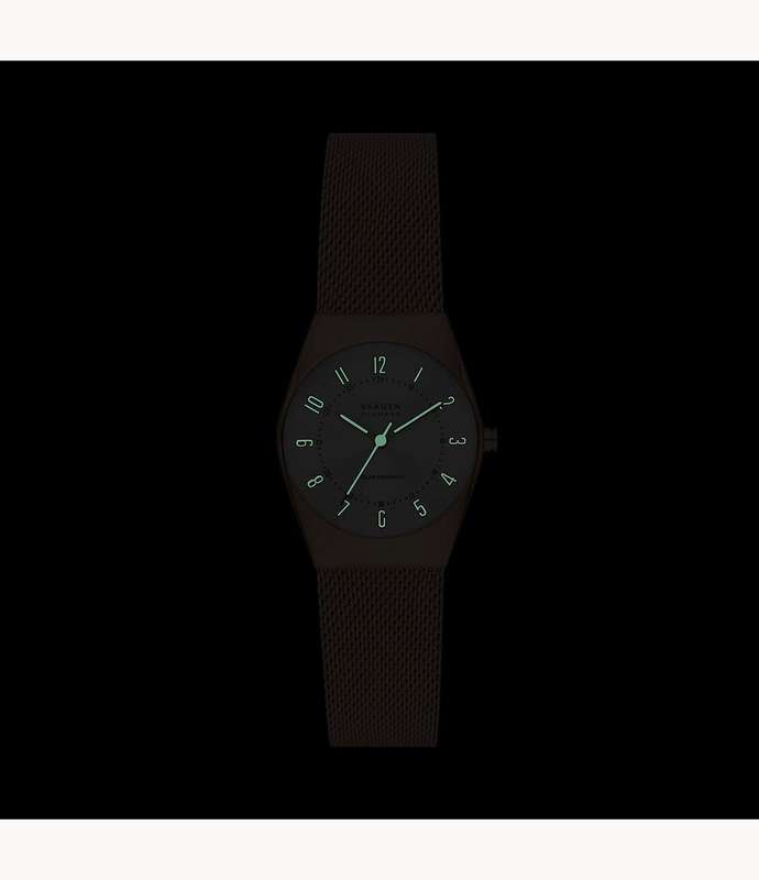 Skagen Grenen Lille Solar-Powered Rose Gold Stainless Steel Mesh Women's Watch | SKW3078