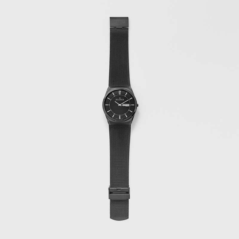 Skagen Melbye Black Round Stainless Steel Mesh Men's Watch | SKW6006