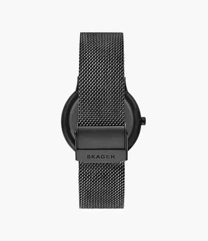 Skagen Riis Three-Hand Charcoal Stainless Steel Mesh Men's Watch | SKW6884
