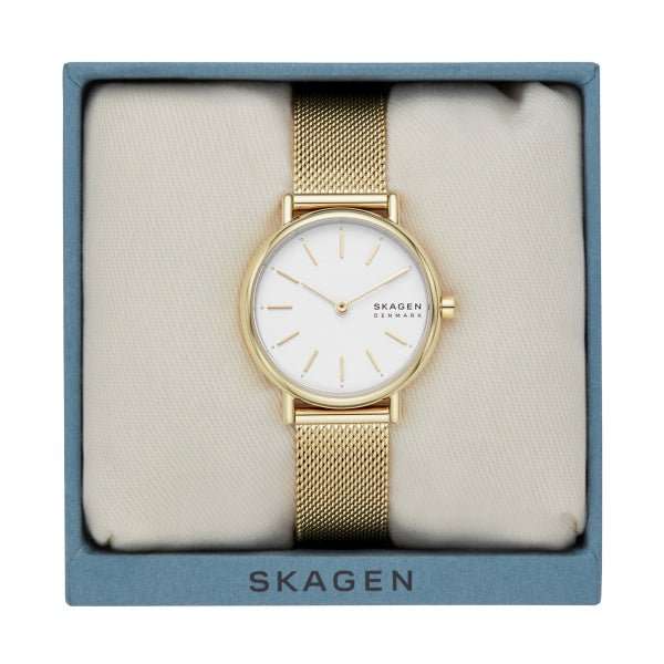Skagen Signatur Gold Round Stainless Steel Mesh Women's Watch | SKW2693