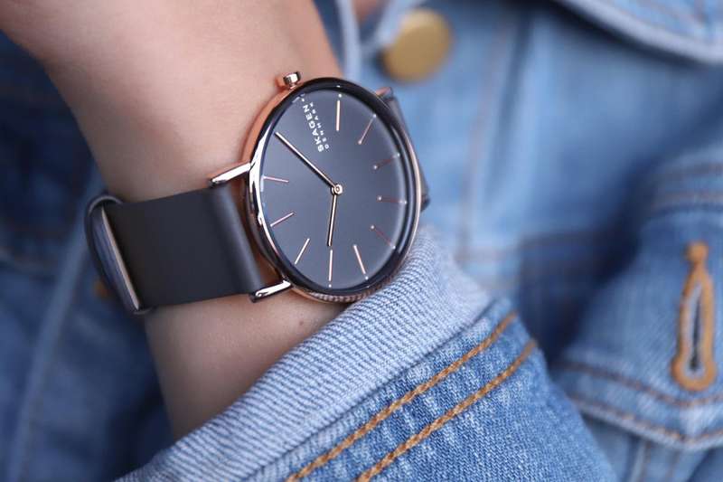 Skagen Signatur Rose Gold Round Leather Women's Watch | SKW2794