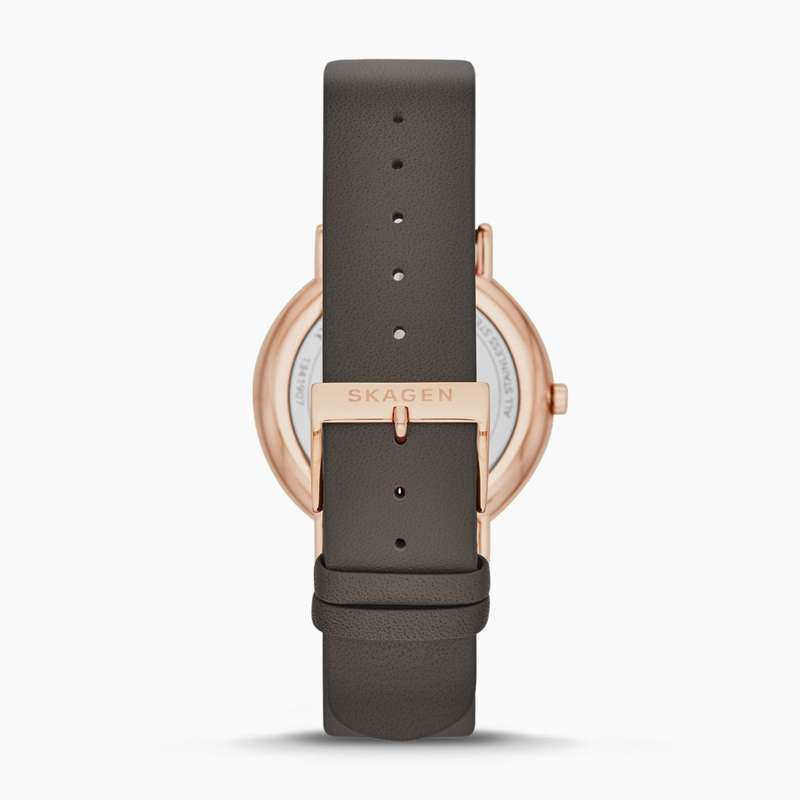Skagen Signatur Rose Gold Round Leather Women's Watch | SKW2794