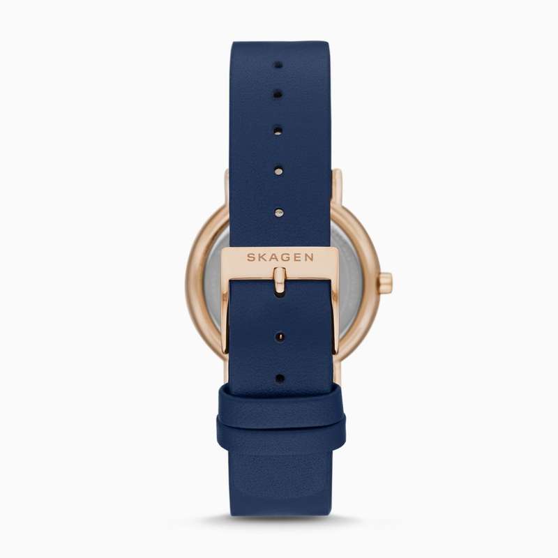 Skagen Signatur Rose Gold Round Leather Women's Watch | SKW2838