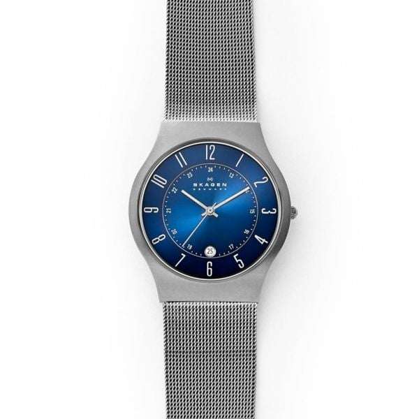 Skagen Sundby Gray Round Stainless Steel Mesh Men's Watch | 233XLTTN