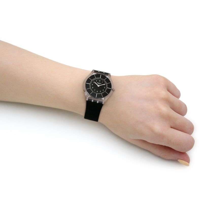 Swatch Skins Black Classiness Again Unisex Watch| SS08K103