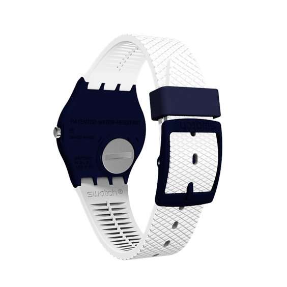 Swatch White Delight Silver Dial White Silicone Strap Men's Watch | GN720