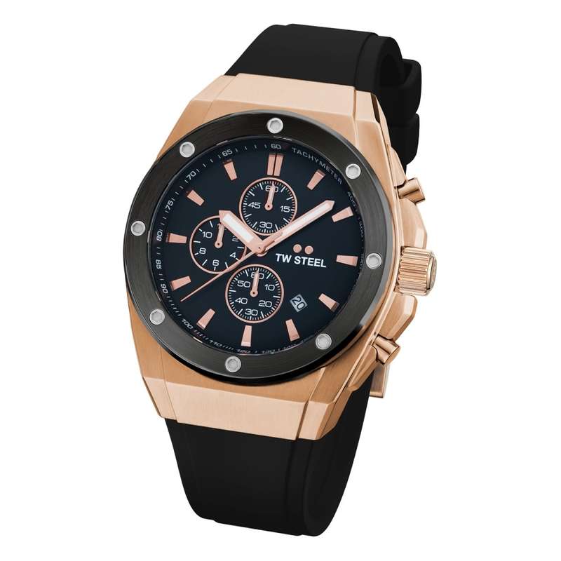 TW Steel CEO Tech | Black Dial | Black Rubber Strap Men's Watch | CE4103